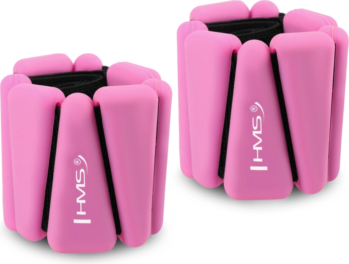 Silikonowe obciążniki na nadgarstki i kostki HMS różowe 2 × 0,5 kg