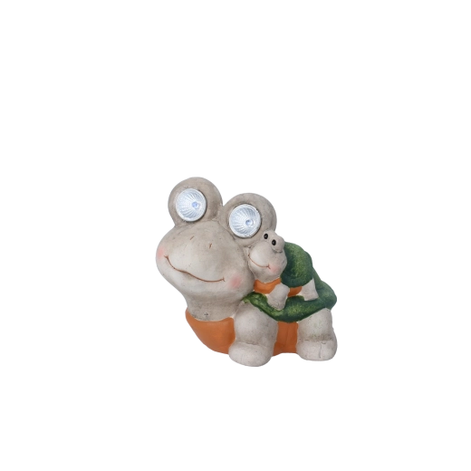 Figurka ogrodowa żółwia z oczami LED 15 × 12,5 × 14,5 cm