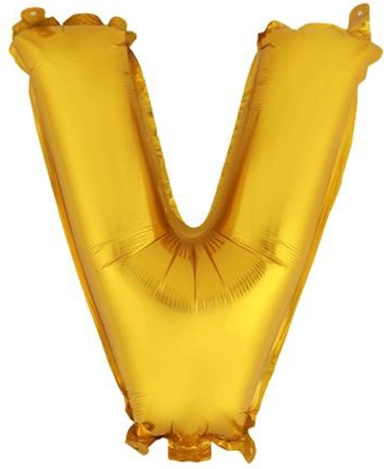 Balon foliowy TORO litera V 30 cm złoty