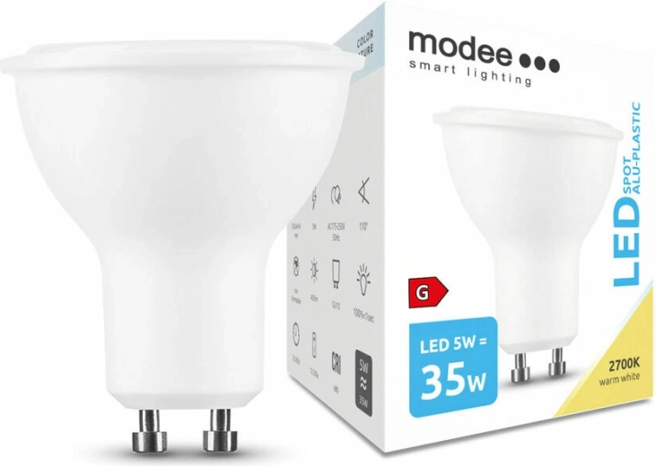 Modee LED żarówka punktowa GU10 5 W, 400 lm, ciepła biel