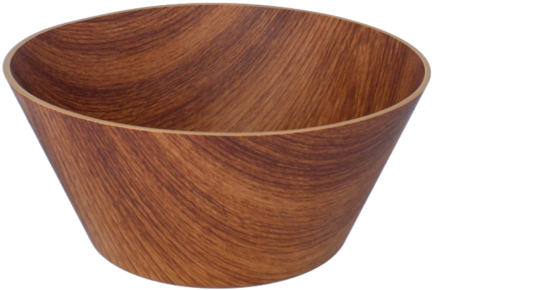 Plastowa misa na sałatkę 24 cm, brązowa (orzech)