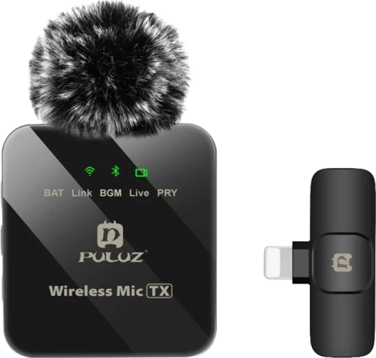 Bezprzewodowy mikrofon krawatowy Puluz do iPhone i iPad z konektorem Lightning (8pin) - 1 szt.