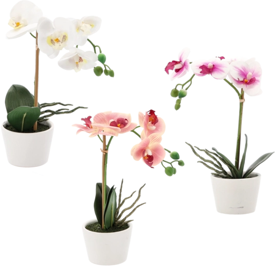 Sztuczny kwiat orchidei mix kolorów 30 cm