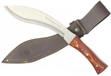 Muela kukri nóż do przyrody 26 cm, drewno Pakka, skórzane etui