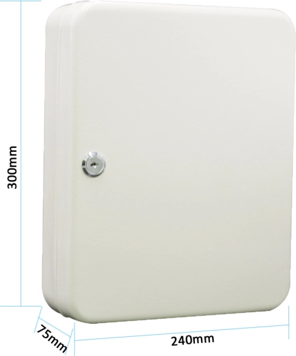 Szafka na klucze na 93 kluczy, szara, 300 × 240 × 75 mm