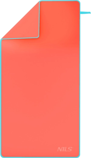 Mikrofibrowy szybkoschnący ręcznik NILS Camp NCR11, koralowy/turkusowy