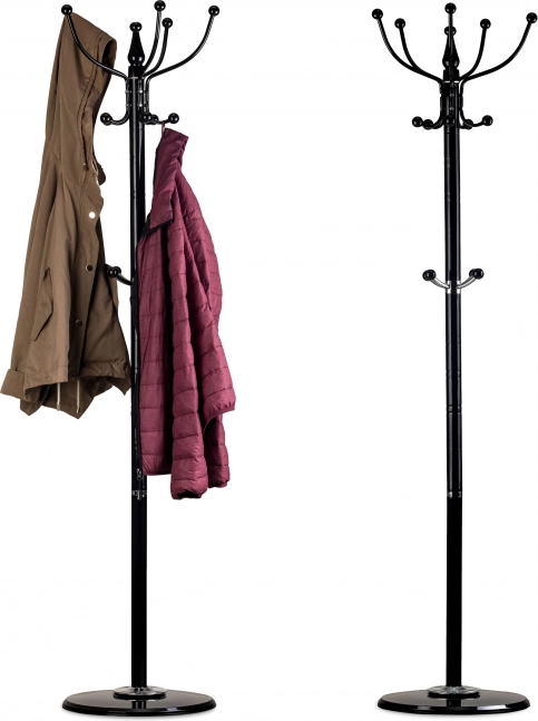 Stojak na ubrania z marmurową podstawą ModernHome, czarny