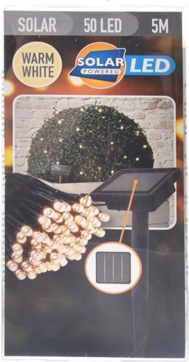 Solarny łańcuch świetlny LED żółty 50 LED