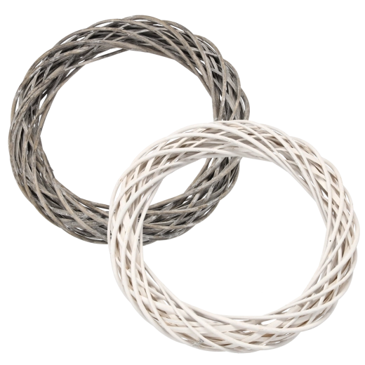 Wiklinowy wieniec 40 cm w kolorze białym lub szarym