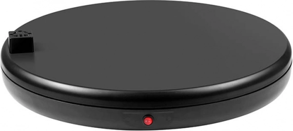 Obrotowy stojak prezentacyjny PULUZ 45 cm z gniazdem zasilającym, czarny