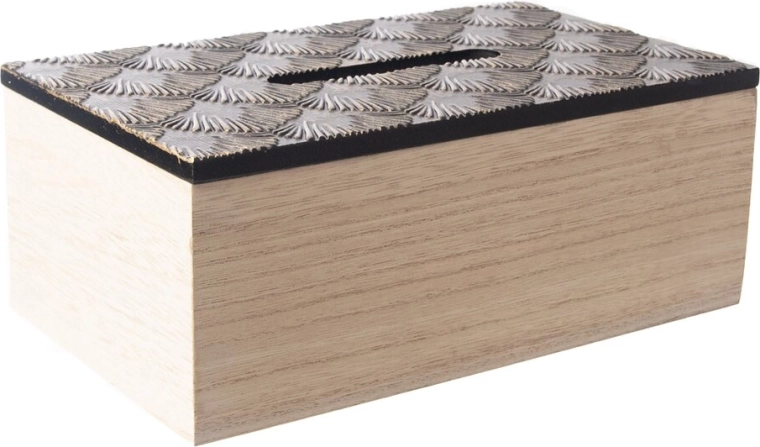 Czarny drewniany box na chusteczki higieniczne 24 × 14 × 9 cm