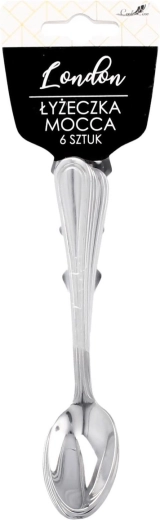 Zestaw 6 łyżeczek do mokki London ze stali nierdzewnej