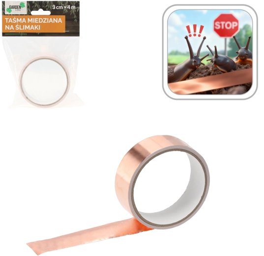 Miedziana taśma przeciw ślimakom 3 cm x 4 m