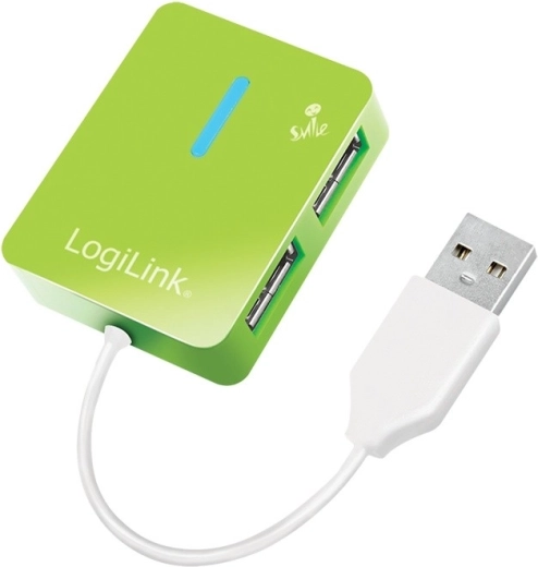 Hub USB 2.0 4‑portowy Smile – zielony