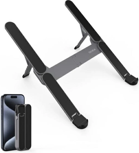 Składany kompaktowy stojak na laptop, szary