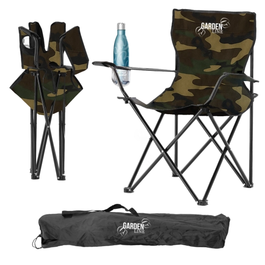 Składane krzesło turystyczne i wędkarskie moro 50 × 50 × 80 cm