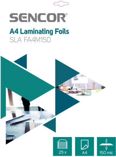 Folie do laminowania Sencor A4, 150 mikronów, 25 szt.