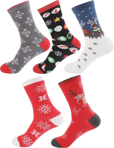 Świąteczne bawełniane kolorowe skarpety 5 par 37–43