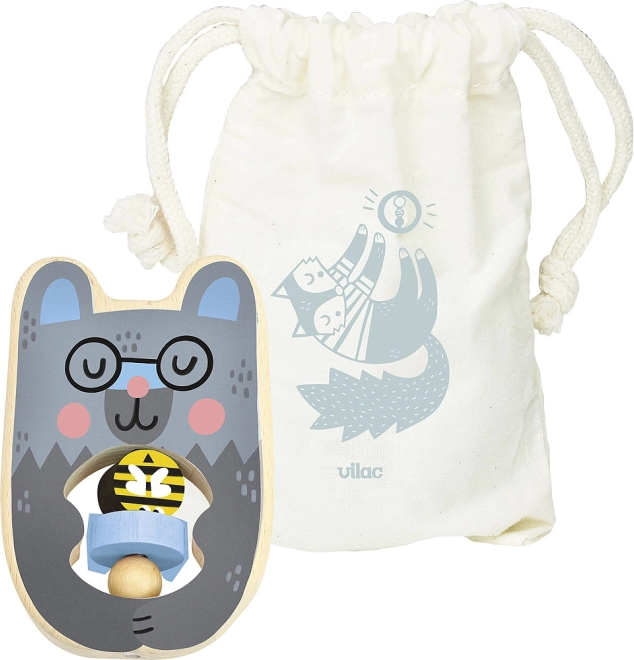 Vilac drewniana grzechotka miś