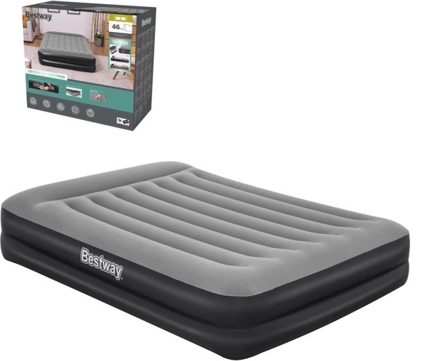 Nadmuchiwana podwójna łóżko BESTWAY z wbudowaną pompą AC 203 × 152 × 46 cm