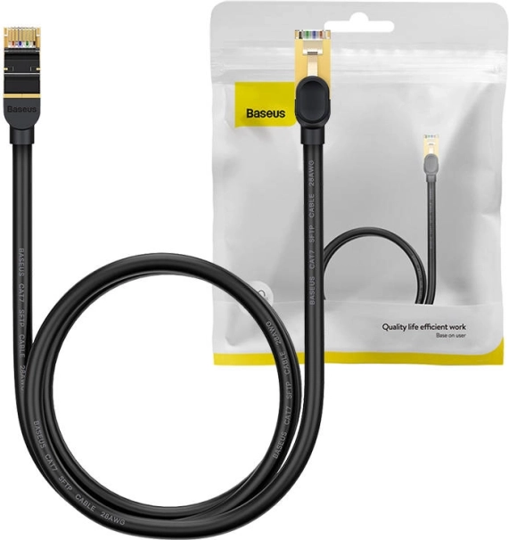 Kabel Ethernet Baseus RJ45, 10 Gb/s, 1 m, czarny