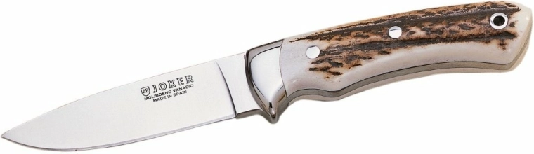 Joker Pantera nóż myśliwski 9,5 cm, poroże, skórzane etui