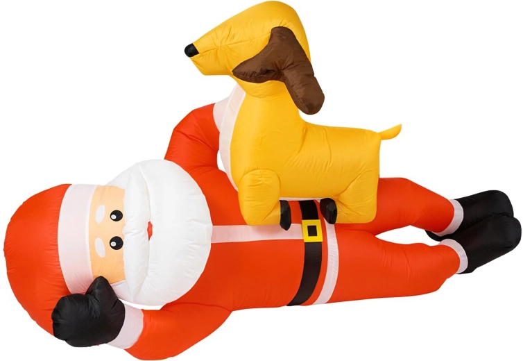 Dmuchańce Mikołaj z reniferem 210 cm z podświetleniem LED