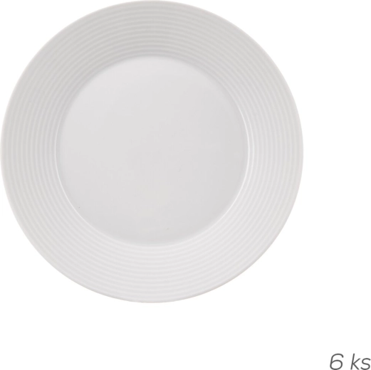 Porcelanowe talerzyki deserowe Mona „linka” 19 cm, zestaw 6 szt.
