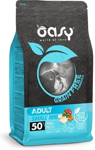Oasy bezzbożowe karmy dla dorosłych psów Small/Mini z rybą 2,5 kg