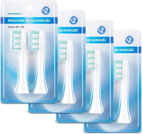 Wymienne głowice do szczoteczki sonicznej Berdsen, 8 szt.