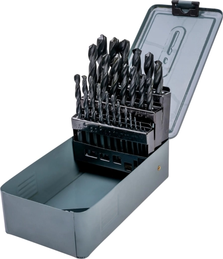Zestaw wierteł do metalu HSS 1,0–13,0 mm, 25 szt.