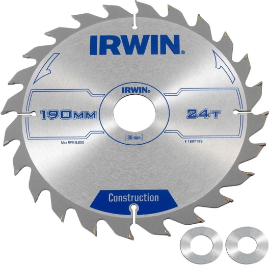 Tarcza pilarska IRWIN 190 mm, 24 zęby, cienkie cięcie do drewna