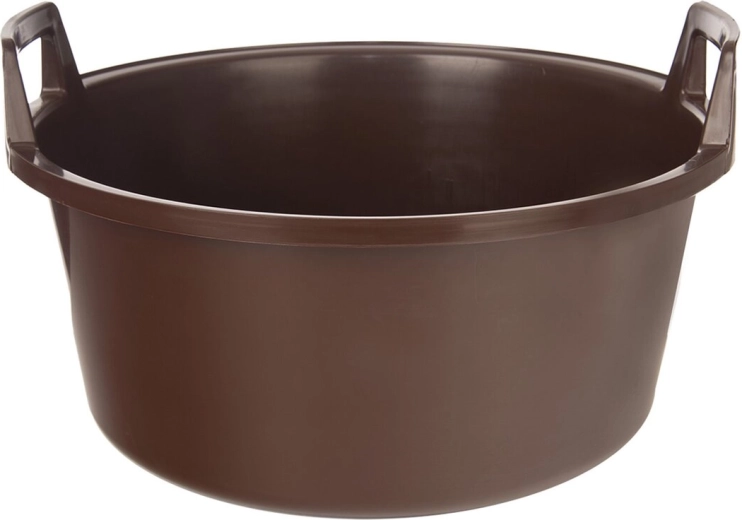 Plastikowa misa z uchwytami 15 l brązowa