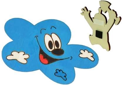 Drewniana dekoracyjna magneska Chmurka