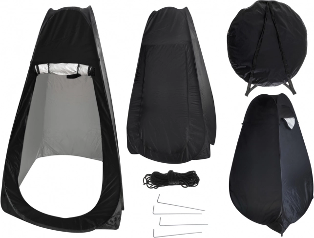 Przenośny namiot prysznicowo–przebieralniowy – czarny