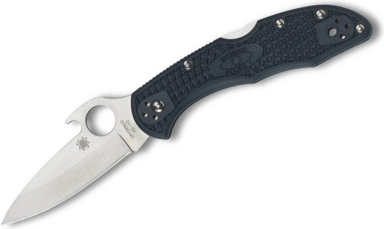 Spyderco Delica 4 Emerson Opener nóż składany 7,4 cm, satyna, niebieskoszary FRN