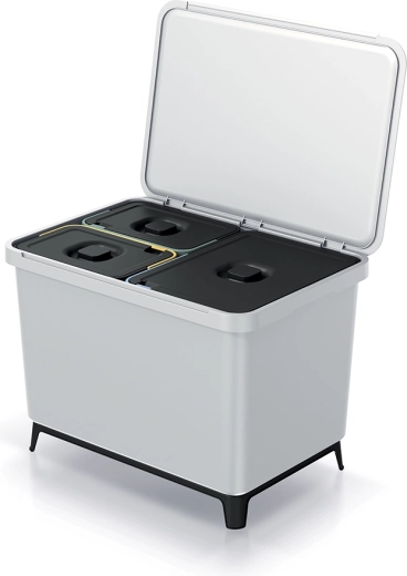 Kosz do segregacji odpadów PROSPERPLAST Systema 1×23 l + 2×10 l, popielaty