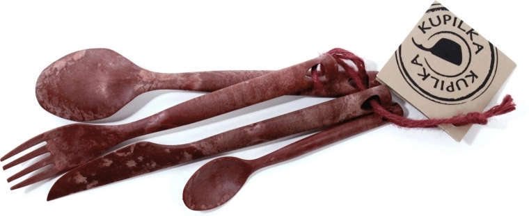 Kupilka sztućce Cutlery Cranberry Red – czerwony zestaw kempingowy
