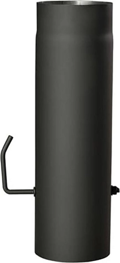 Rura dymowa z przepustnicą 130 mm, długość 500 mm, czarna