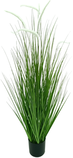 Sztuczna trawa ozdobna pennisetum w doniczce biała 120 cm