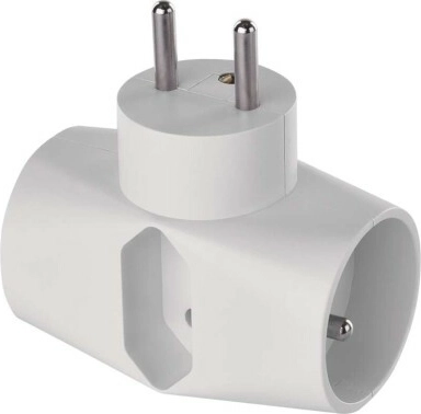 Listwa rozdzielcza EMOS 2× okrągła + 1× prostokątna, biała