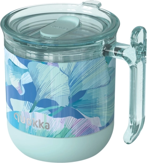 Termokubek ze stali nierdzewnej Quokka Wave ginkgo leaves turkusowy 260 ml