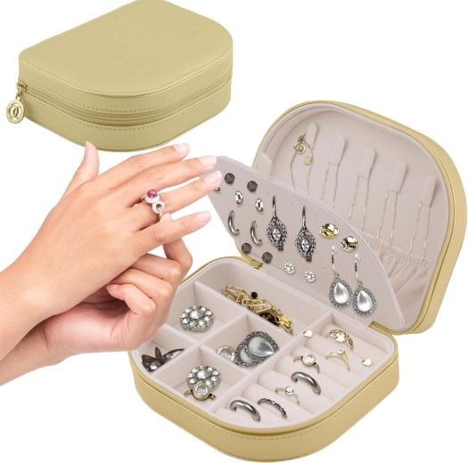 Podróżna szkatułka na biżuterię Massido MS-707 – złota