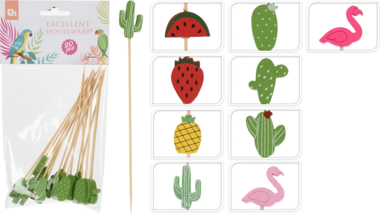 Dekoracyjne bambusowe wykałaczki 12 cm – zestaw 20 szt.