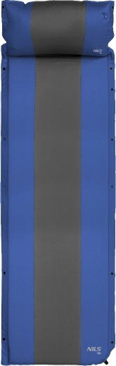 Samopompująca mata zintegrowana z poduszką NILS Camp niebieska