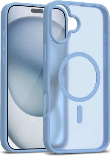 hybrydowe matowe magnetyczne etui MagSafe do iPhone 17 – niebieskie