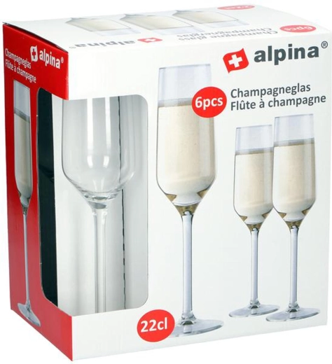Kieliszki do szampana Alpina 220 ml, zestaw 6 szt.