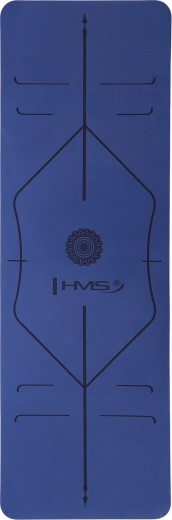 Mata do jogi HMS YM10 – ciemnoniebieska TPE z liniami prowadzącymi