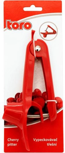 Drylownica do wiśni czerwona plastik 20,5 × 8 × 3 cm