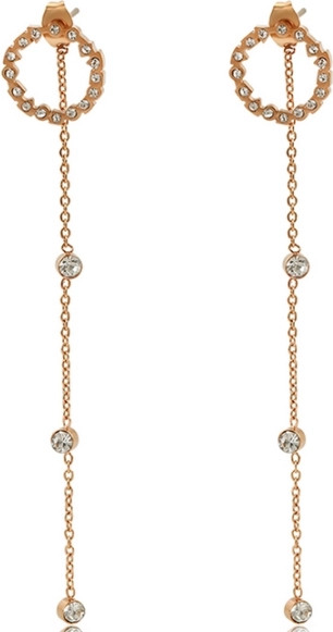 Kolczyki z zawieszką Xuping - różowe złoto